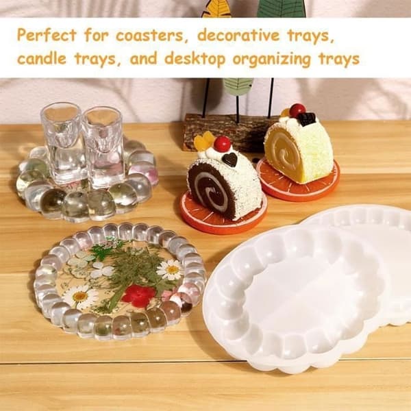 2 st Bubble Coaster Form, Silikon Epoxihartsformar Runda Bubble Coaster Formar för Bordsdekoration Coa