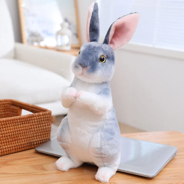 20cm Simulering Söt kanin plysch päls Realistisk Kawaii Djur Påskhare Kanin Leksak Modell Present Heminredning 20cm dun brown