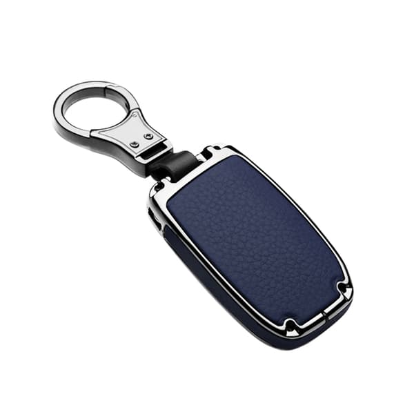 Lædercover til bilnøglebundt, Land Rover Evoque Velar Discovery 5 etui til Jaguar E-Pace I-Pace B Gun Red