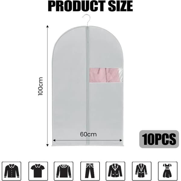 Vaatesuoja - Ei määritelty - 10 kpl - 60x100cm - Vedenpitävä - Pölytiivis