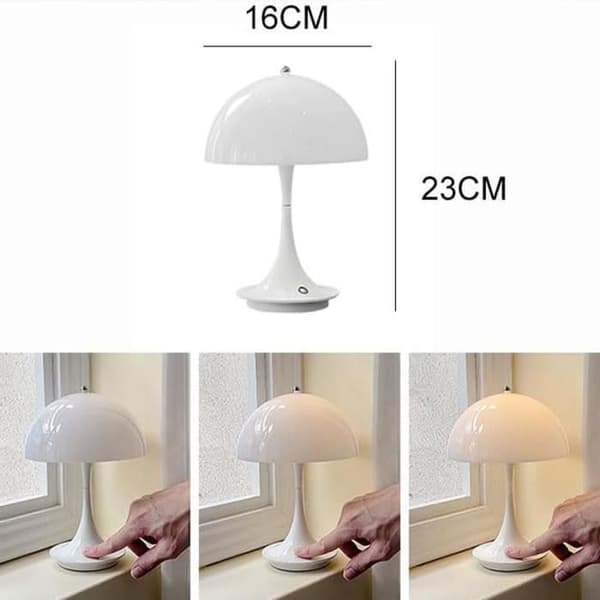 Soppformet bordlampe, LED, trådløs, 3000K-6000K, moderne