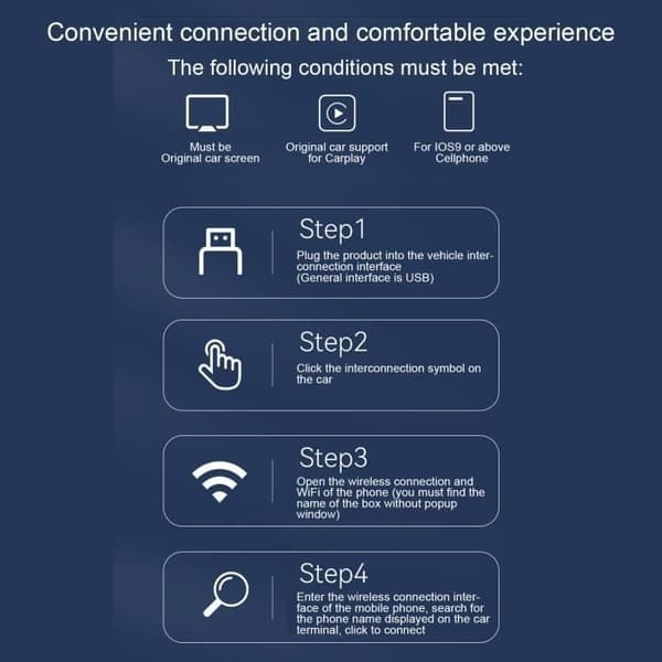 Carplay-adapter - OMABETA - 2 i 1 AI-boks - Bluetooth 5.0 - Plug and Play - iOS/Android-kompatibel