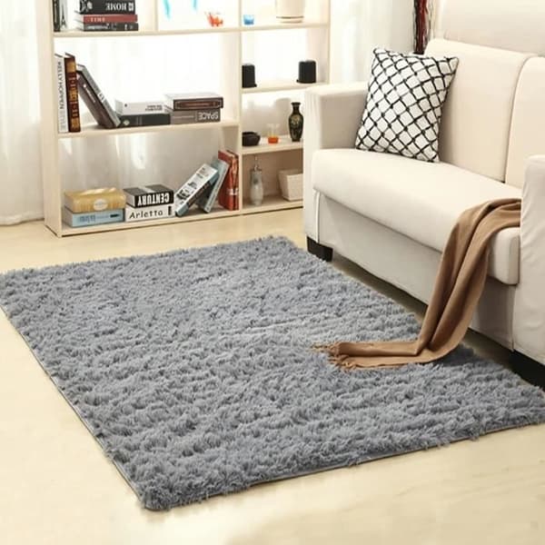 Ultra Bløde Moderne Indendørs Stue Fluffy Tæpper - Grå - Syntetisk - Moderne - 120 cm