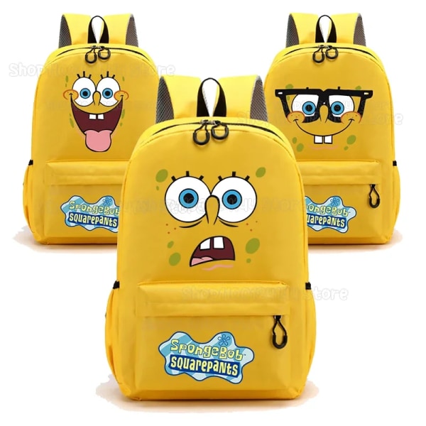 SpongeBobed Ryggsäck Barn Anime Tecknad Pojke Flicka Ryggsäck Tonåring printed skolväska Studentbokväska Män Kvinnor Ryggsäck Present HMBB165S-HMBB102X big