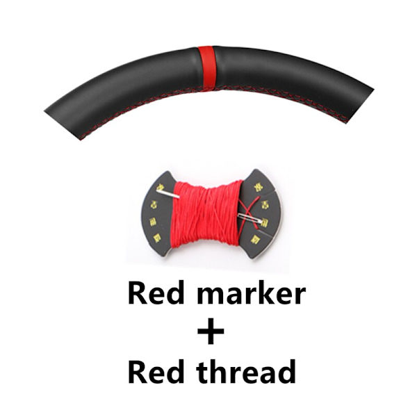 (Röd markörtråd) Svart mockaläder Cover för Volkswagen Golf 6 GTI MK6 VW Polo GTI Scirocco R Passat CC R-Line 2010 Red Marker Thread