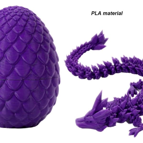 3D-printede drageegg med drage-fidget-leker for voksne, 3D-artikulerte drageleker inni, A087-egg