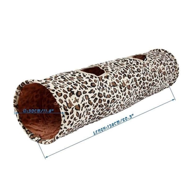 Kattetunnel - Leopard - 125 cm - Stor - 2 huller - Indendørs