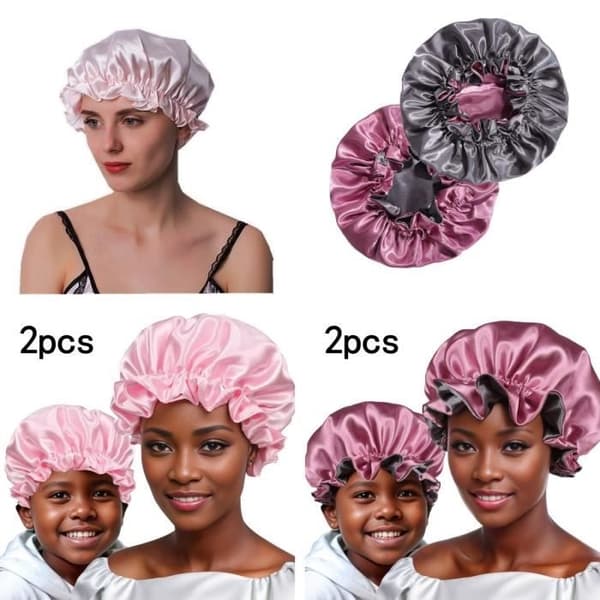 (Rosa) Nattlue - Sateng - Foreldre-Barn - Myk - Elastisk - Rosa Pink