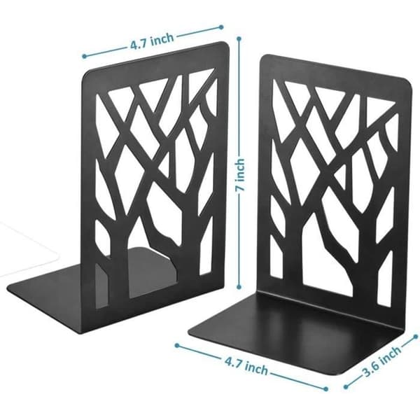 Bogstøtter - Innovative - Sort metal - Robust - Moderne design - 1 par Black