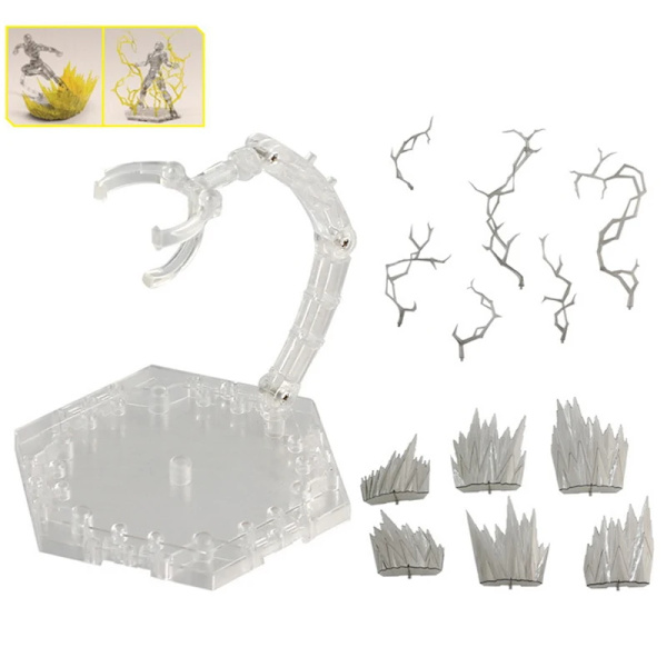Marksprickor Explosion Plattform Impact Effekt Modell Action Figur One Piece Ace Fire Scener Leksaker Specialeffekt Stativ Basleksak NO 39