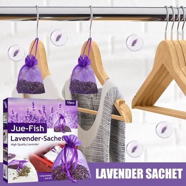 Lavendelpose, lilla lavendelpose med snøre, tørret lavendelblomstpose, aromaterapi-pose til hjemmet