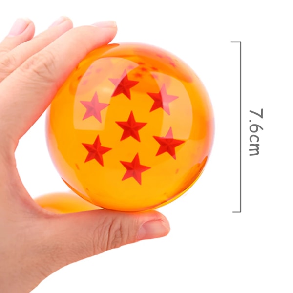 7,6 cm DBZ Crystal Ball Anime Figur 1 2 3 4 5 6 7 Star Shenron Wish Balls Cosplay rekvisita Samlarleksaker för skrivbordsdekoration 3 Star with box