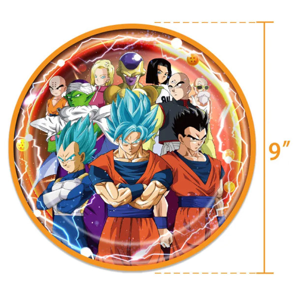 Dragon Ball Z Födelsedagsfest Dekoration Kopp Tallrik Servetter Baby Shower Son Goku Folie Ballonger Bakgrund Leksak Event Presentmaterial backdrop-120x80cm