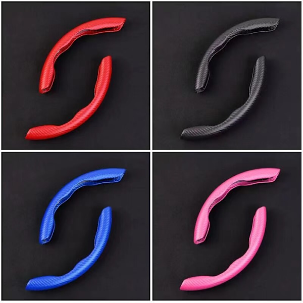 (röd kolfiber) Universal Antisladd rattförstärkare cover Modifierad tillbehör dekoration för Tesla Model 3 YSX red Carbon fiber