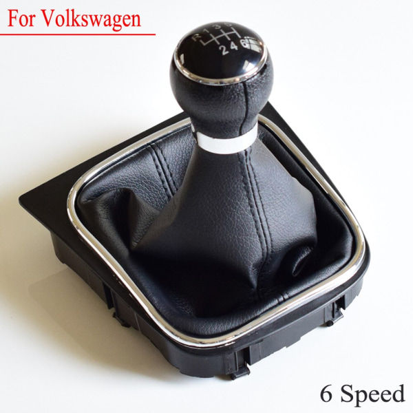 BRA Frakt Bilväxlingsrattar Täckt läderknopp med gaitor för VW Volkswagen GOLF 6 VI MK6 Jetta 5 Golf 5 V MK5-6Speed-boot 6Speed-boot