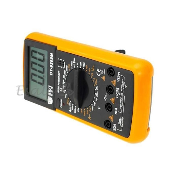 (Gul og Sort) LCD Digital Multimeter AC DC Voltmeter Amperemeter Ohmmeter Volt Strøm Modstand Yellow and black
