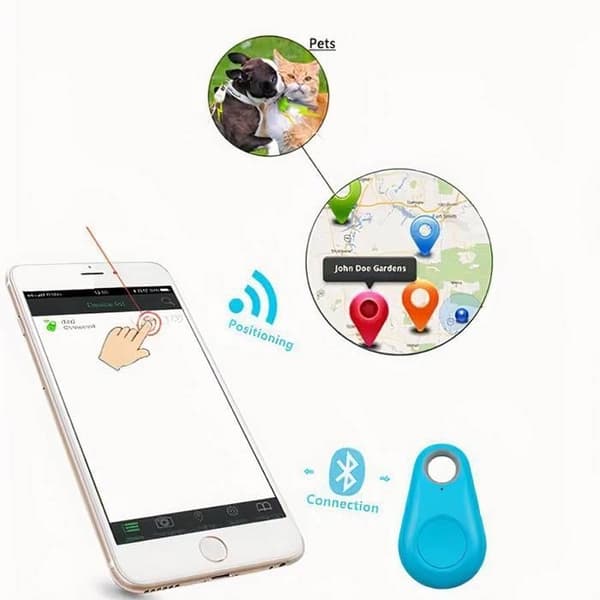Smart Bluetooth GPS Tracker til Katte Hvid