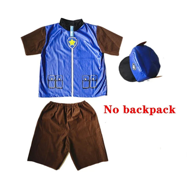 Paw Patrol Kreativ tecknad kostym Barn Cosplay Scenframträdande Outfit Dräkter Halloween Klä upp Pojke Flicka Födelsedagspresent A Short sleeve 2PCS L 130-140cm