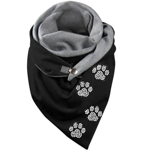 Tørklæde - Chic - Trekantet - Polyester - Sort - Vinter