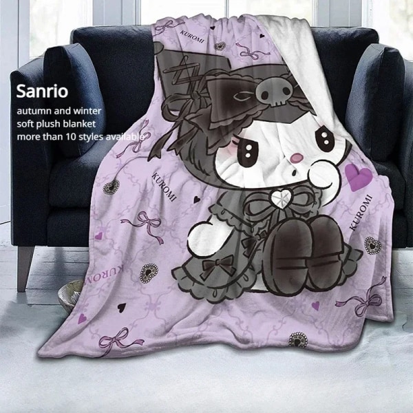 Sanrio Kuromi Cinnamoroll Plyschfilt Mjuk flanelltäcke Förtjockad tupplursfilt Tecknad My Melody Soffa Filt Barn Aldult 7 100X130cm