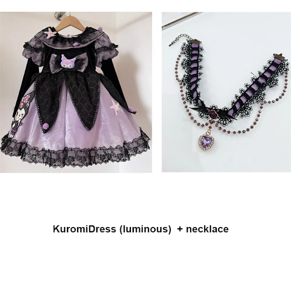 Anime Kawaii Sanrios My Melody Kuromi Lolita Barn Prinsessklänning Bekväm Söt Söt Tjej Tutu-kjol Toddler Födelsedagskläder Kuromi 18 130 cm
