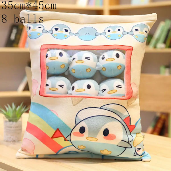 En plyschpåse Pudding Leksaker Cookie Balls Japansk animation Sumikko Gurashi Sakura Bunny Frukter Avokado Banan Godispåse Present style-35-penguin