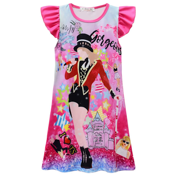 Taylors The Swifts The Ears Tour Flickor Klänningar Kläder Flickor Kortärmad Pyjamas Klänning Barn Nattlinne Sovkläder Födelsedagspresenter Taylors Swifts 2 110