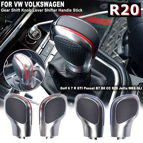DSG Växelspak Krom Med Läder Växellåda Cover För VW Golf 6 7 R Passat B7 B8 CC R20 För Jetta MK6 GLI TIGUAN-Matt Silver-strip Matte Silver-strip