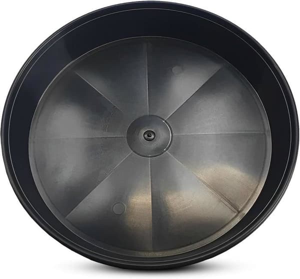 Sæt med 4 blomsterpotteskåle 30 cm (12 tommer) i diameter - sorte plastikblomsterpotteskåle