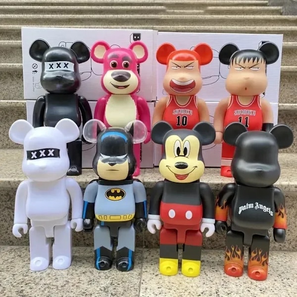 400 % Bearbrick Batman Actionfigurer Anime Filmer Karaktär Figur PVC Staty Rumsmodell Dekoration Barn Julklappar 28cm Style 24 28cm