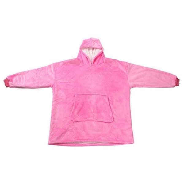 Ultra Plush Teppe Oversized Genser Huggle Hettegenser Fleece Teppe One Size Rosa