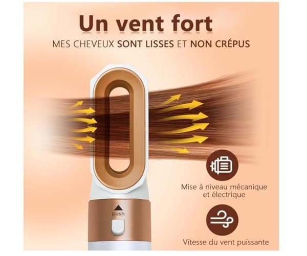 5-i-1 Hår Air Styler Version, Multistyler Hårtørrer, Føntørrer Børste med 5 Tilbehør, Tør, Styling Børste
