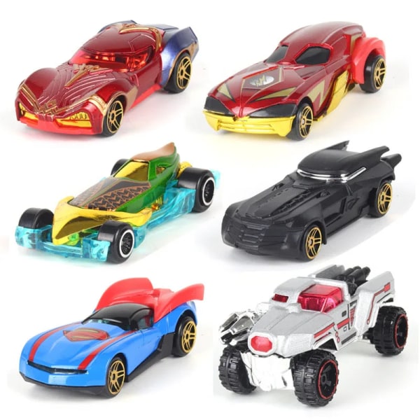 Disney Avengers billeksaker Captain America Hulk Ironman Spiderman-figurer Lastbil Rolig tillbakadragande fordonsleksak för pojkar Present 1989 Batmobile