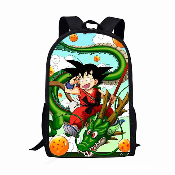 Dragon Ball Ryggsäck Pojkar Flickor Tecknad Goku Figurer Barn Skolväska Stor kapacitet Resväska Anime Vegeta Väska Barn Födelsedagspresent Dragon Ball-20 Size 17inch