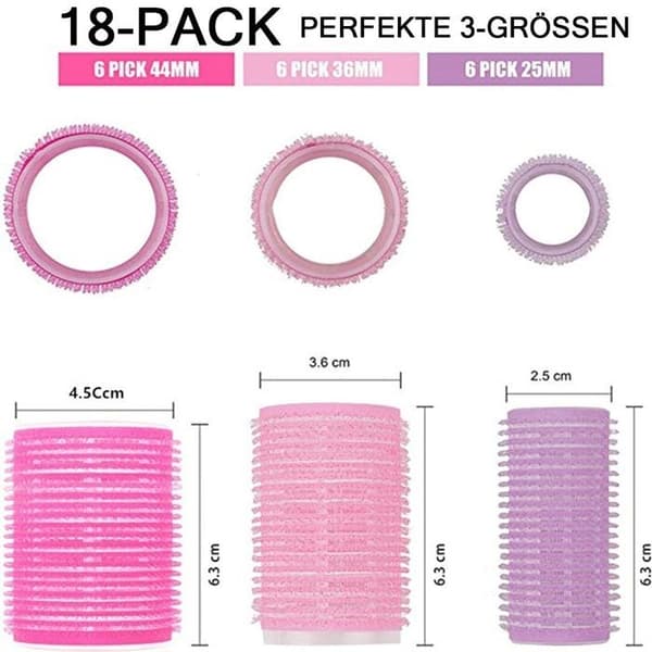 Hårkrølltangsett, selvklebende krølltang
