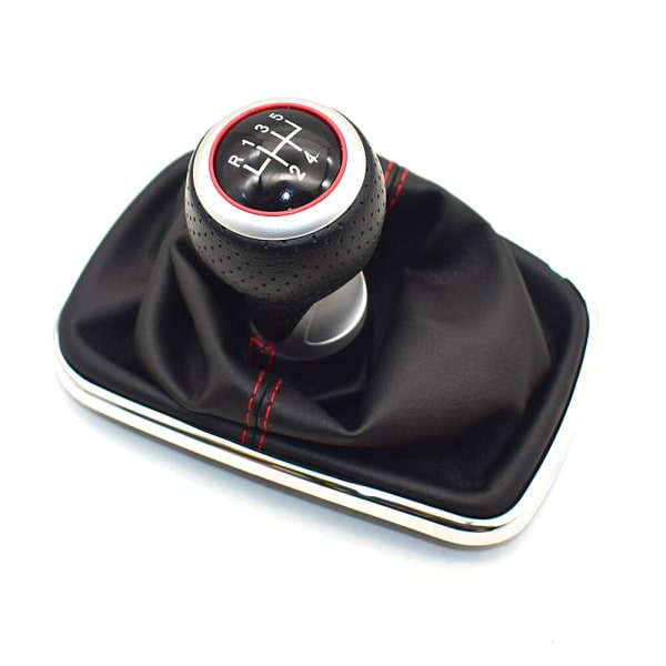 För Volkswagen VW 1999-2004 Golf 4 IV MK4 GTI R32 Bora Jetta MT 12mm 5/6-växlad bil växlingsknopp Spak Växlingsreglage Gaitor Boot-5 Speed--H 5 Speed--H