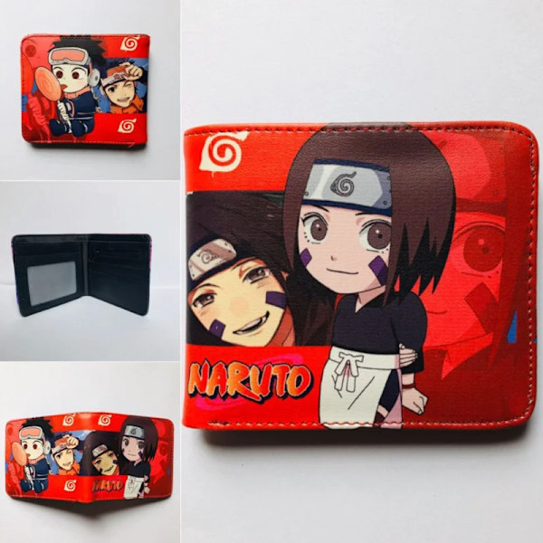 Uzumaki Naruto Myntväska Anime Sasuke Kakashi Plånbok Tecknad Dam Bärbar Kort Väska Barnreseförvaringsväska Barnpresent Naruto-1
