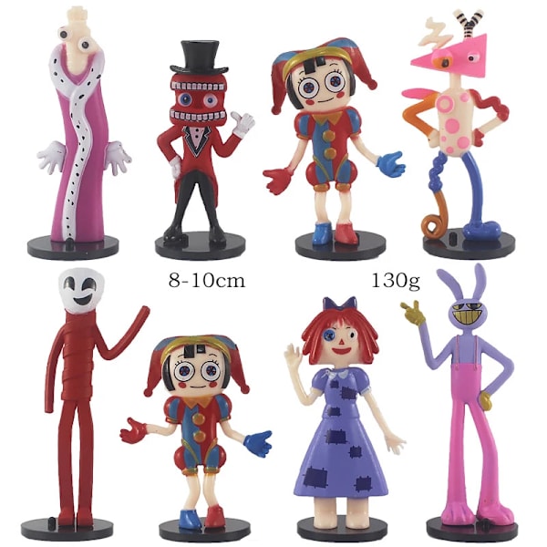 The Amazing Digital Circus Figur Set Pomni Jax Gangle Zooble Action Figurine Dolls Leksak PVC Kinger Caine Modell Barn Julpresent 8pcs set M