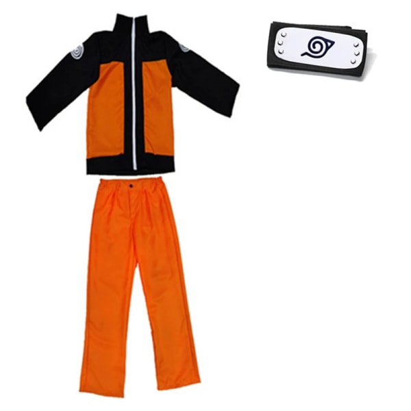 Anime Naruto kostym för barn Cosplay set med Ninja pannband Utför Halloween kostymer Festkläder Vuxna Barn Pojkar Naruto 3pcs set L--170-175CM