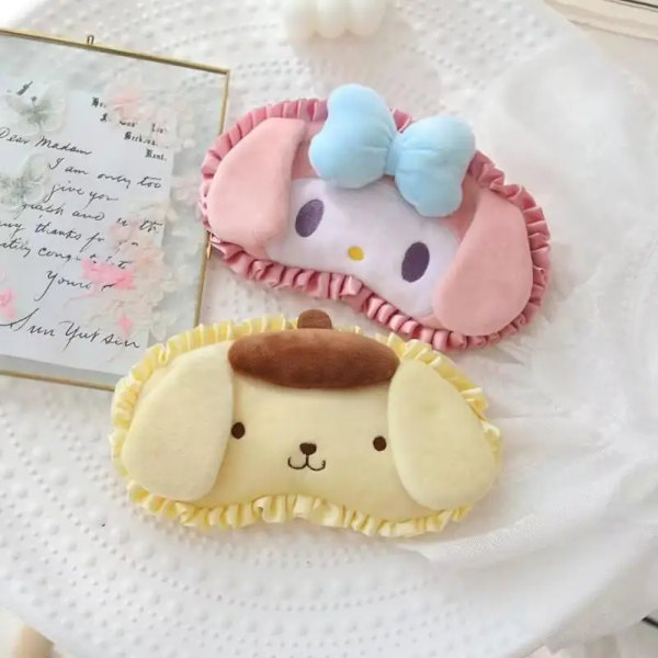 Sanrio Cinnamoroll Kuromi Eyepatch Kawaii My Melody Tecknad Resestudent Skuggning Sömn Ögonmask Söt leksak Flickor Present F