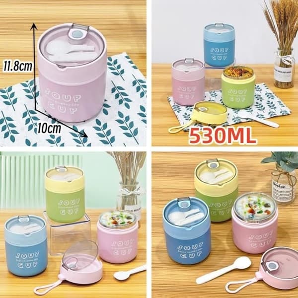 Isolert matboks - Matbeholder - Rosa - 304 rustfritt stål - 530ML - Bærbar Pink