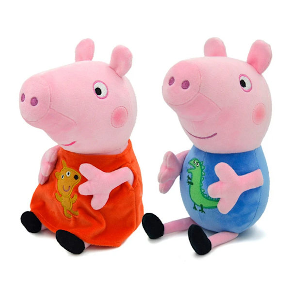 19 CM Äkta Peppa Pig Plysch grisleksaker Högkvalitativ mjukfylld George tecknad djurdocka Barnfödelsedagspresenter 6
