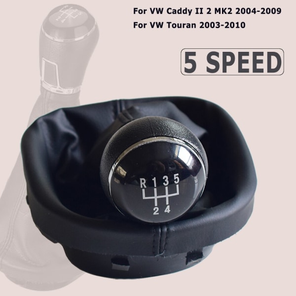 För VW Touran 2003-2010 Caddy MK2 2004 2005 2006 2007 2008 2009 Unik Snygg 5/6-växlad växelspaksknopp. 5 Speed