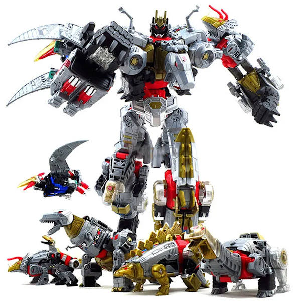 BPF 5IN1 Transformation G1 Robotleksak Dinoking Volcanicus Grimlock Slag Slam Snarl Swoop Slash Dinobots Action Figur Ko 04 with box