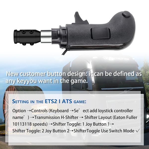 USB High Low Gear Simulator Shifter Knop för Logitech G923 G29 G27 G25 TH8A för ETS2&ATS Euro Truck-