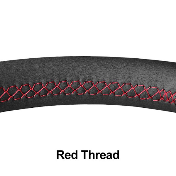 (Röd tråd)Beige konstläder Handsytt No-slip Cover För Fiat 500 2007-2015 500e 2014-2018 500C 2014-2017 Red Thread