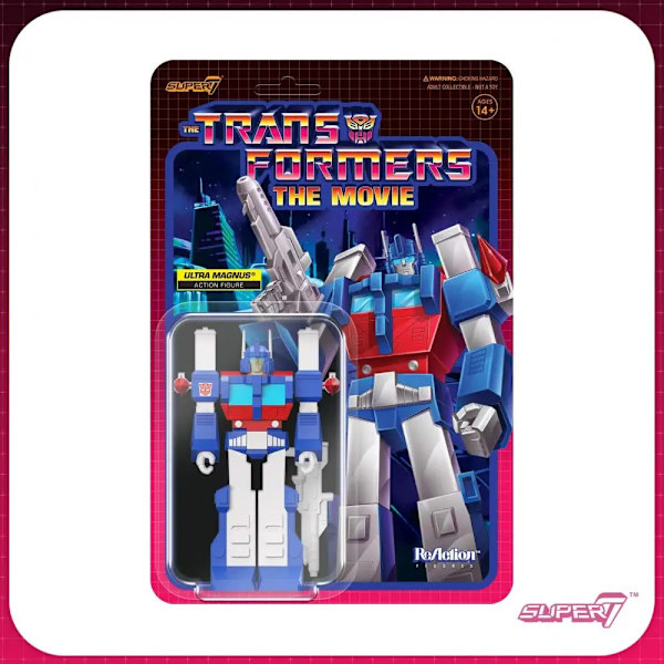 Super 7 Transformers Reaction Wave 6 Wreck-Gar Unicronx Quintesson Sharkticon Ultra Magnus Cyclonus 3,75 tum actionfigurleksaker Ultra Magnus