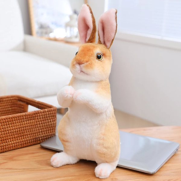 20cm Simulering Söt kanin plysch päls Realistisk Kawaii Djur Påskhare Kanin Leksak Modell Present Heminredning 20cm zuo brown