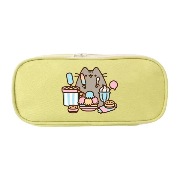 Nya Fat Cats Pusheen Studenter Pennfodral Tecknad Animation Figurer Printed Pennväskor Skolmaterial Brevpapper Födelsedagspresenter PJM 33 Yellow