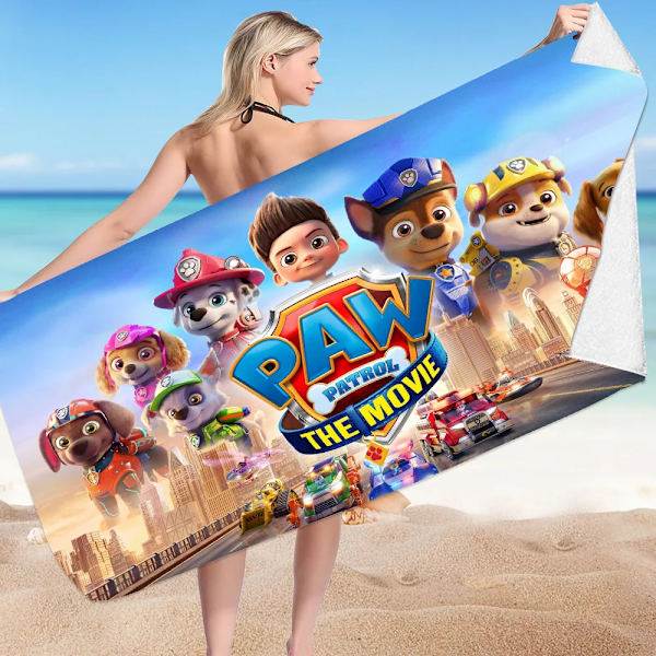 Anime Paw Patrol Strandhandduk Tecknad Chase Sommarhanddukar Badrum Badhandduk Simma Julhanddukar Resor Strandhandduk Snabbtork STJ-24-9 70x150 Fine fibres